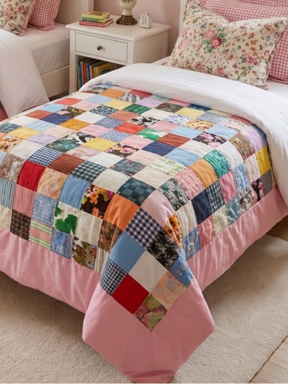 Handmade quilted blanket 87x49